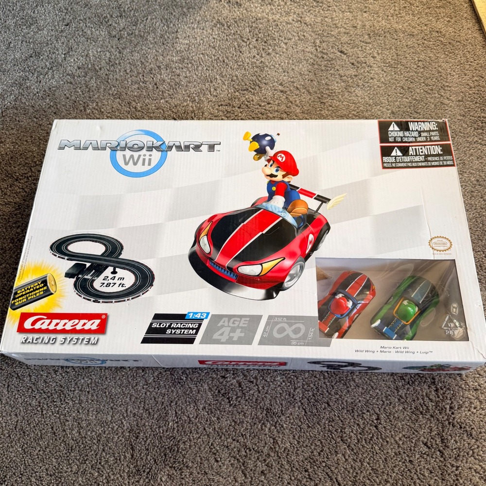 Carrera Mario Kart Wii Slot Racing System 1:43 Scale Mario Luigi Wild Wing‎ Set